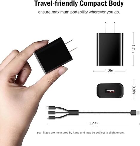 سلك شحن شاحن جداري USB 3 في 1 متوافق مع Fire TV Stick، Fire Tablet، Kindle Paperwhite، Oasis، Kindle Fire 6 7 HD، Fire 7 HD 8/8 Plus/ 8 Pro، HD 10/10 Plus/10 Pro، تابلت اتش دي 8.9 بوصة 7 بوصة in Saudi Arabia