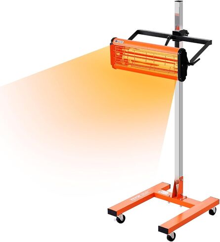 VEVOR Infrared Curing Lamp, 3300W 1-60 min Timing, Auto Heating Car Curing Light with Bracket, 8.61 sq.ft Baking Area Spray Baking Booth Heaters, Paint Dryer for On-Site Repair, Engine Drying 1 Pack in Saudi Arabia