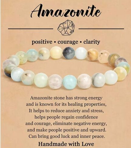 Handmade Beaded Bracelets, Natural Stone Crystal Yoga Stretch Elastic Energy Bracelet Gift For Men Women, 1 Count (8mm, Jade (Stone of Prosperity)) in Saudi Arabia