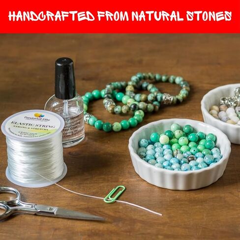 Handmade Beaded Bracelets, Natural Stone Crystal Yoga Stretch Elastic Energy Bracelet Gift For Men Women, 1 Count (8mm, Jade (Stone of Prosperity)) in Saudi Arabia