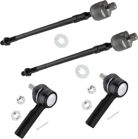 2x Front Outer Tie Rod End Link - ES3438 [Interchange No.ES3407], 2x Front Inner Tie Rod End Link - EV458 for Infiniti I30 2000-2001,for Infiniti I35 2002-2004,for Nissan Maxima 2000-2003 in Saudi Arabia