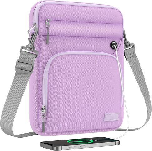 MoKo 9-11 Inch Tablet Sleeve Bag, Fits iPad Air 5/4th 10.9, iPad 9/8/7th 10.2, iPad 10th Gen. 10.9, iPad Pro 11 Inch, Tab S8/S9 11, Multifunctional Bag with Shoulder and Headphone Port, Black in Kuwait