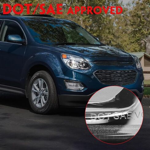 Headlight Compatible with Chevy Equinox 2016 2017 Replacement Halogen Headlights Right Passenger Side RH Chrome Housing Headlamp(Not Include HighLow beam bulbs in Saudi Arabia