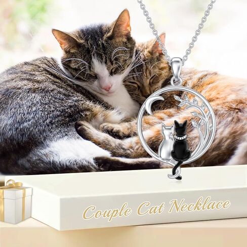 قلادة القطة من الفضة الإسترليني عيار 925 على شكل قطة وقلادة على شكل قطة مجوهرات على شكل حيوان هدايا لمحبي القطط in Kuwait