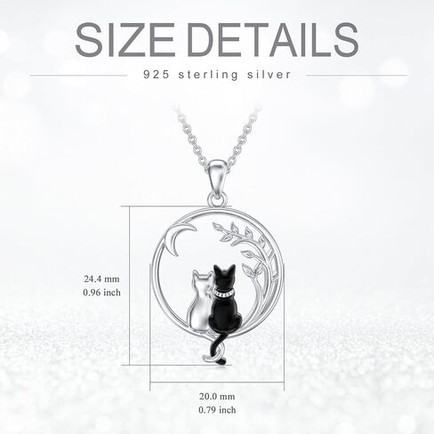 قلادة القطة من الفضة الإسترليني عيار 925 على شكل قطة وقلادة على شكل قطة مجوهرات على شكل حيوان هدايا لمحبي القطط in Kuwait