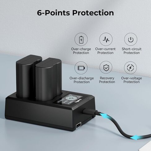 SmallRig EL-EL15C Camera Battery Charger Set for Nikon Zf / Z8 / Z7 / Z6, Double Slot EN-EL15C Battery Charger for Z7 II, Z6 II, Z5, D850, D810, D810A, D780, D750, D610, D500, D7500-3820 in Saudi Arabia