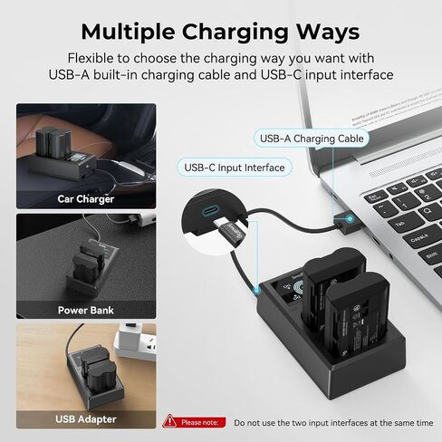 SmallRig EL-EL15C Camera Battery Charger Set for Nikon Zf / Z8 / Z7 / Z6, Double Slot EN-EL15C Battery Charger for Z7 II, Z6 II, Z5, D850, D810, D810A, D780, D750, D610, D500, D7500-3820 in Saudi Arabia