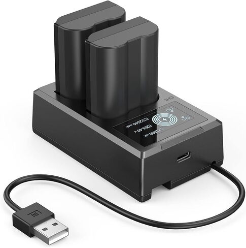 SmallRig EL-EL15C Camera Battery Charger Set for Nikon Zf / Z8 / Z7 / Z6, Double Slot EN-EL15C Battery Charger for Z7 II, Z6 II, Z5, D850, D810, D810A, D780, D750, D610, D500, D7500-3820 in Saudi Arabia