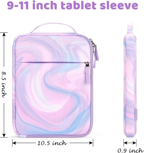 Choco Mocha Tablet Sleeve Bag for Girls, Teen Girls Carrying Case Fit for 9-11 Inch Tablet/iPad 10 9 8 7/ iPad Air 5 4th/iPad Pro 11 10 9 8th/ Galaxy S 9 8,Pink in Saudi Arabia