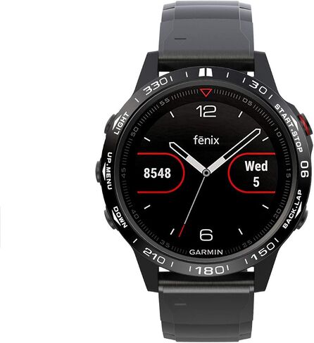 إطار ساعة متوافق مع حلقة Garmin Fenix ​​5/5 Plus، حلقة من الفولاذ المقاوم للصدأ، غطاء لاصق مقاوم للخدش، حماية معدنية، دائرة قرص تصميم لـ Fenix ​​5/5 Plus in Kuwait