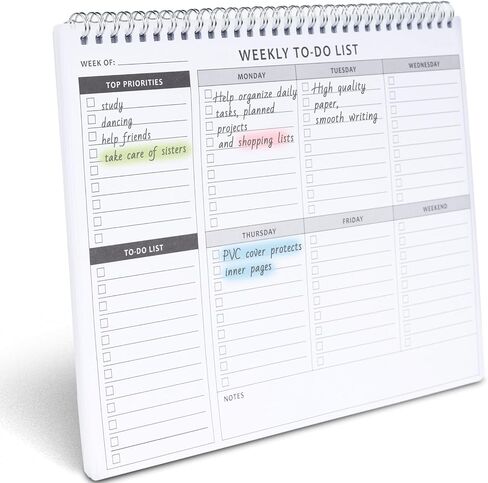 Koogel To Do List Notepad، دفتر مخطط مقاس 8.5 × 11 بوصة، 52 ورقة، قائمة مراجعة مهام المخطط اليومي للعمل والمدرسة والمنزل الشخصي المنظم in Saudi Arabia