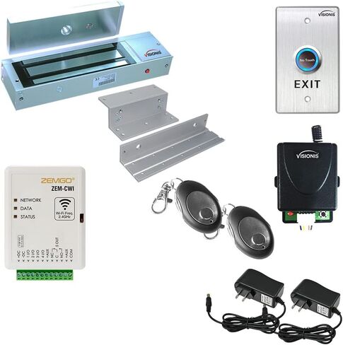 FPC-8426 Smart Mobile WiFi Controller for Access Control with Android + Apple App, Web Browser + Smartphone Remote Viewing, Outswinging Door 300lbs Maglock, Exit Button, Wireless Receiver Kit in Saudi Arabia
