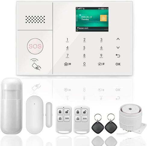 WEALLIN 4G+WiFi Tuya APP Wireless Home Security Burglar Alarm System, Compatible with Alexa and Google, Auto Dialer, Touch Keypad Control (Standard Configuration) in Saudi Arabia