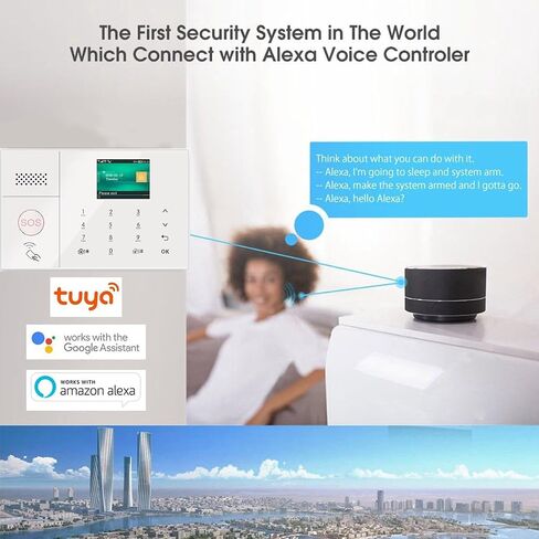 WEALLIN 4G+WiFi Tuya APP Wireless Home Security Burglar Alarm System, Compatible with Alexa and Google, Auto Dialer, Touch Keypad Control (Standard Configuration) in Saudi Arabia