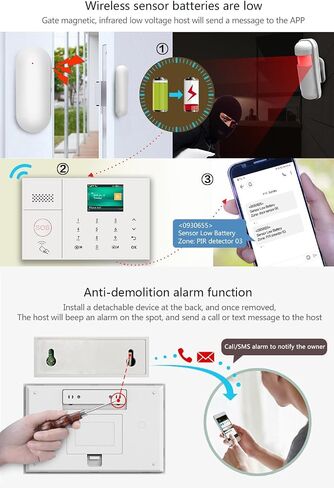 WEALLIN 4G+WiFi Tuya APP Wireless Home Security Burglar Alarm System, Compatible with Alexa and Google, Auto Dialer, Touch Keypad Control (Standard Configuration) in Saudi Arabia