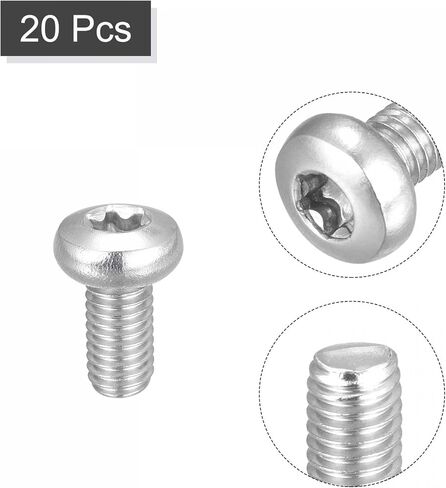 uxcell M5x10mm Torx Security Machine Screws, 20pcs 316 Stainless Steel Pan Head Tamper Proof Screw Fasteners Bolts in Saudi Arabia