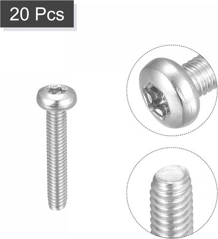 uxcell M5x10mm Torx Security Machine Screws, 20pcs 316 Stainless Steel Pan Head Tamper Proof Screw Fasteners Bolts in Saudi Arabia