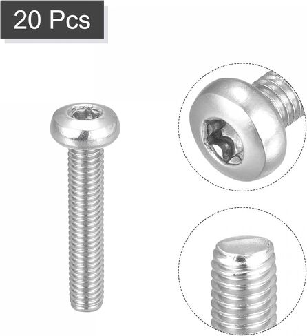 uxcell M5x10mm Torx Security Machine Screws, 20pcs 316 Stainless Steel Pan Head Tamper Proof Screw Fasteners Bolts in Saudi Arabia