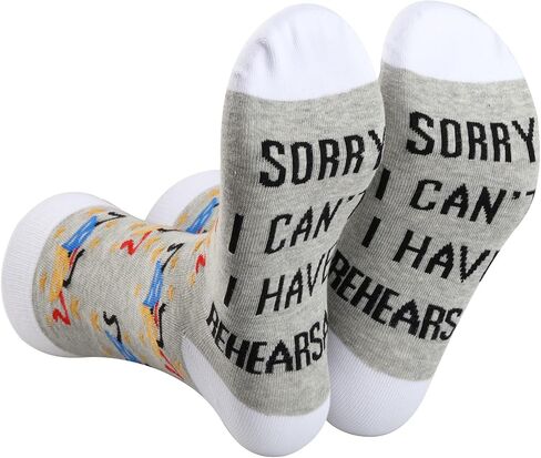 BDPWSS Theater Socks Sorry I Can't I Have Rehearsal Comedy Tragedy Mask Theatre Drama Gift For Actors Actress Performer in Saudi Arabia