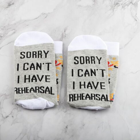 BDPWSS Theater Socks Sorry I Can't I Have Rehearsal Comedy Tragedy Mask Theatre Drama Gift For Actors Actress Performer in Saudi Arabia