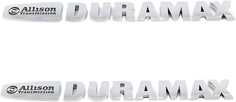 Duramax Badge Emblems 2-Piece in Chrome with Black for 2007-2020 Silverado, Sierra, and Canyon - Suitable for Hood - Fits 1500, 2500HD, and 3500HD Models (Chrome with Black) in Kuwait