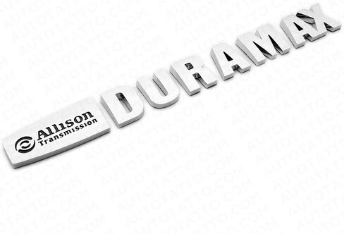 Duramax Badge Emblems 2-Piece in Chrome with Black for 2007-2020 Silverado, Sierra, and Canyon - Suitable for Hood - Fits 1500, 2500HD, and 3500HD Models (Chrome with Black) in Kuwait