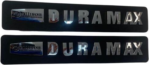 Duramax Badge Emblems 2-Piece in Chrome with Black for 2007-2020 Silverado, Sierra, and Canyon - Suitable for Hood - Fits 1500, 2500HD, and 3500HD Models (Chrome with Black) in Kuwait