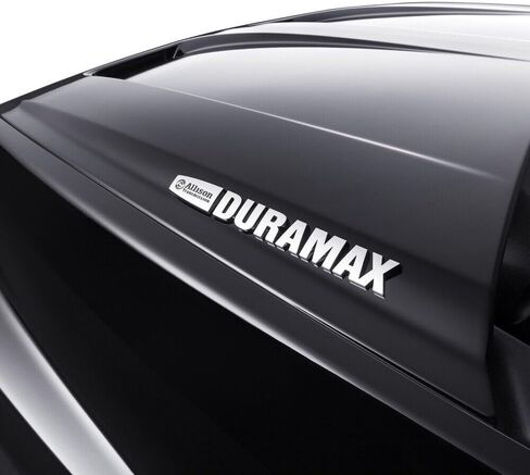 Duramax Badge Emblems 2-Piece in Chrome with Black for 2007-2020 Silverado, Sierra, and Canyon - Suitable for Hood - Fits 1500, 2500HD, and 3500HD Models (Chrome with Black) in Kuwait