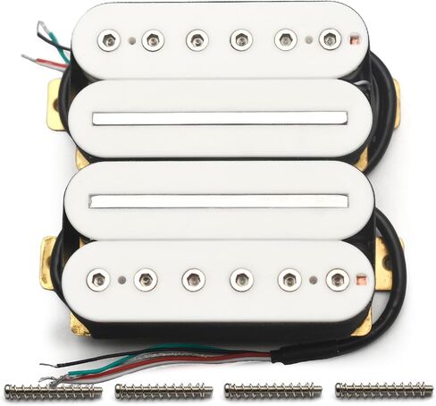 Electric Guitar Humbucker Blade/Hex Screw Adjusting Dual Coil Guitar Pickup with 4 Conduct Cable/Coil Splitting (Black) in Saudi Arabia