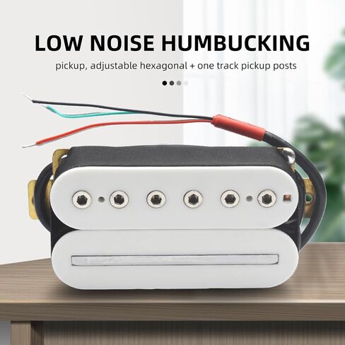 Electric Guitar Humbucker Blade/Hex Screw Adjusting Dual Coil Guitar Pickup with 4 Conduct Cable/Coil Splitting (Black) in Saudi Arabia
