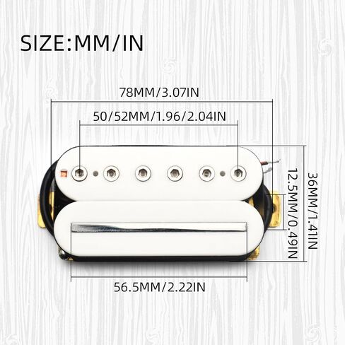 Electric Guitar Humbucker Blade/Hex Screw Adjusting Dual Coil Guitar Pickup with 4 Conduct Cable/Coil Splitting (Black) in Saudi Arabia