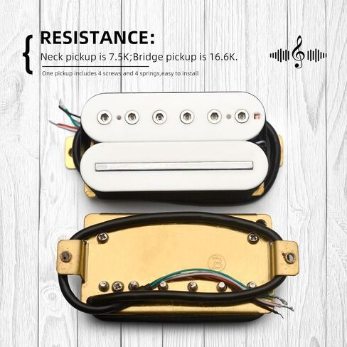 Electric Guitar Humbucker Blade/Hex Screw Adjusting Dual Coil Guitar Pickup with 4 Conduct Cable/Coil Splitting (Black) in Saudi Arabia