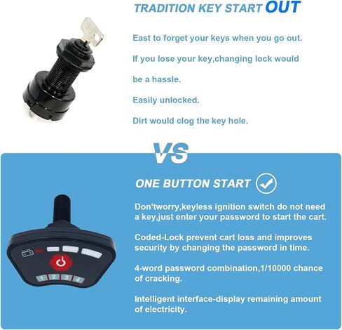Golf Cart Keyless Ignition Switch System Ignition Switch No Key Required PIN Code Starter Switch Fit for 36V-48V Golf Cart EZGO Club Car Yamaha in Saudi Arabia