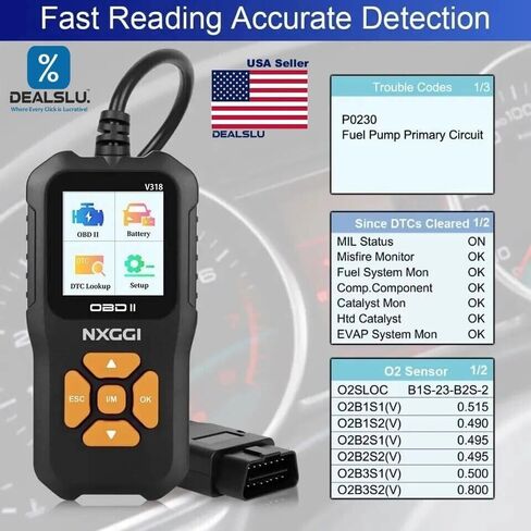 Universal Car OBD2 Scanner: Engine Fault Code Scanner, Check Engine Light and Emission Monitor Status, Real-time Battery Voltage Tester – V318 Color TFT OBDII CAN Diagnostic Scan Tool in Saudi Arabia