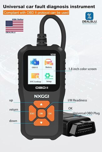 Universal Car OBD2 Scanner: Engine Fault Code Scanner, Check Engine Light and Emission Monitor Status, Real-time Battery Voltage Tester – V318 Color TFT OBDII CAN Diagnostic Scan Tool in Saudi Arabia