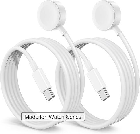 2024 2-Pack Upgraded iWatch Charger Magnetic Wireless to USB C i-Watch Cable 3FT, Fast Charging for Apple Watch Series Ultra SE/8/7/6/5/4/3/2/1 Includes 38mm 40mm 42mm 44mm 45mm Size - White in Saudi Arabia