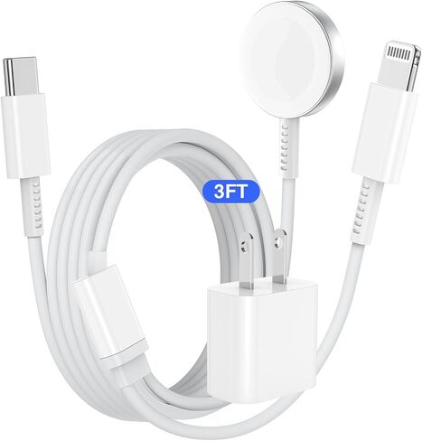 2IN1 i-Watch and Phone Charger 3FT [MFi Certified] New Ultra Watch Fast Charger Block USB C Cable for iPhone 14 Pro Max & Ultra Watches Charger Cord for i Watch Series 9/8/7/6/5/SE/4/3/2/1/Ultra 2 in Saudi Arabia