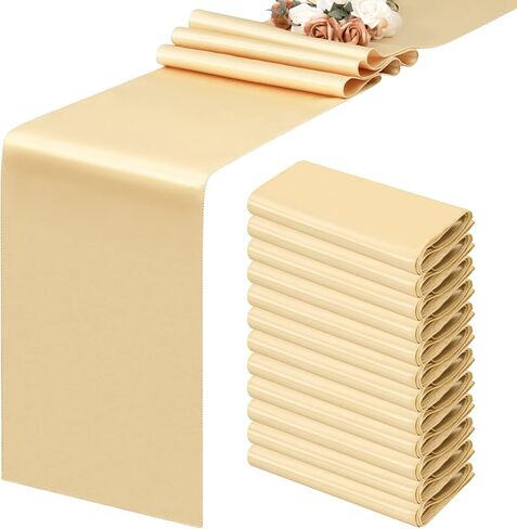 12 Packs Dusty Blue Satin Table Runners 12 x 108 inch Long Smooth Fabric Table Runner for Wedding Banquet Graduations Birthday Party, Table Runners fit Rectange and Round Table in Kuwait