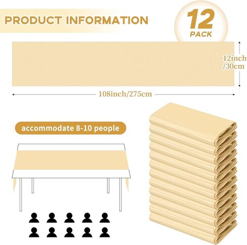 12 Packs Dusty Blue Satin Table Runners 12 x 108 inch Long Smooth Fabric Table Runner for Wedding Banquet Graduations Birthday Party, Table Runners fit Rectange and Round Table in Kuwait