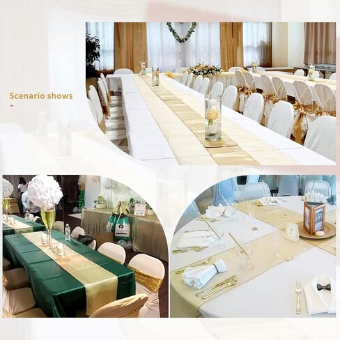 12 Packs Dusty Blue Satin Table Runners 12 x 108 inch Long Smooth Fabric Table Runner for Wedding Banquet Graduations Birthday Party, Table Runners fit Rectange and Round Table in Kuwait