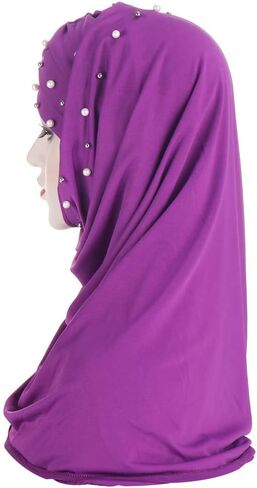 2 Pieces Beads Forehead Cross Muslim Hijab Scarf Ready to Wear Turban Hijabs Women Headscarf Female Head Wraps in Saudi Arabia