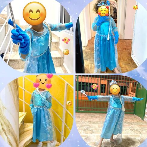زي فروزن إلسا للفتيات ملابس الأميرة للأطفال الصغار في عيد الهالوين وأعياد الميلاد in Kuwait