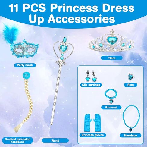 زي فروزن إلسا للفتيات ملابس الأميرة للأطفال الصغار في عيد الهالوين وأعياد الميلاد in Kuwait