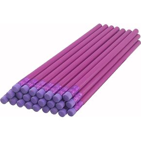 ezpencils - Light Purple Barrel Round Pencils with Purple Eraser and Purple Ferrule - 36 pkg - Non-Smudge Eraser - # 2 HB Lead - Unsharpened - Non-Branded