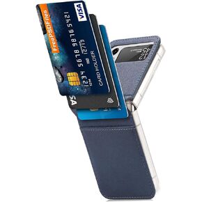 Galaxy Z Flip 3 5G Luxury PU Leather Wallet Case with Card Slots - Black