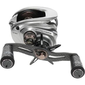 Lew's Team Lew’s HyperMag Baitcast Fishing Reel, 10+1 Double Shielded Bearings, Magnesium Frame, Carbon Fiber Drag, Silver