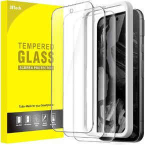 JETech Screen Protector for Google Pixel 8a 6.1-Inch, Tempered Glass Film with Easy Installation Tool, Fingerprint Compatible, HD Clear, 3-Pack