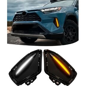 Fog Lights Kit for Toyota RAV4 2019-2024 LED DRL Daytime Running Lights Amber Turn Signal Fog Lamps