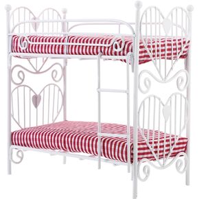 Zerodeko Miniature Bunk Beds for Dollhouse, 1 12 Scale Metal Dollhouse Bunk Beds Set, Doll House Furniture of Bunk Bed with Ladder, Dollhouse Furniture Decor