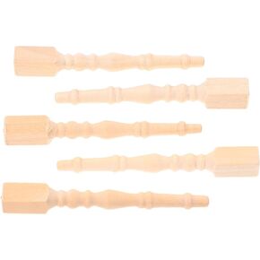 Toyvian Miniature Wooden Furniture Table Legs: 6pcs Dollhouse Mini Furniture Dining Table Legs Fairy Garden Furniture Ornaments Dollhouse Accessories